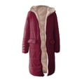 thumbnail image 4 of Tiqkatyck Womens Long Sleeve Tops Clearance Ladies Fashionable Warm Womens Winter Coats Double Faced Long Sleeve Hooded Down Jacket Womens Clothes Coats For Women Red, 4 of 4