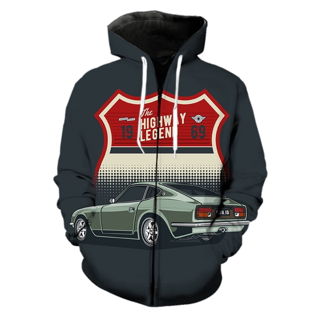 Sudadera con capucha y cremallera para hombre, diseño de arte escénico, manga larga, gran tamaño, con estampado 3D, estilo hip hop, moda Harajuku, primavera y otoño.