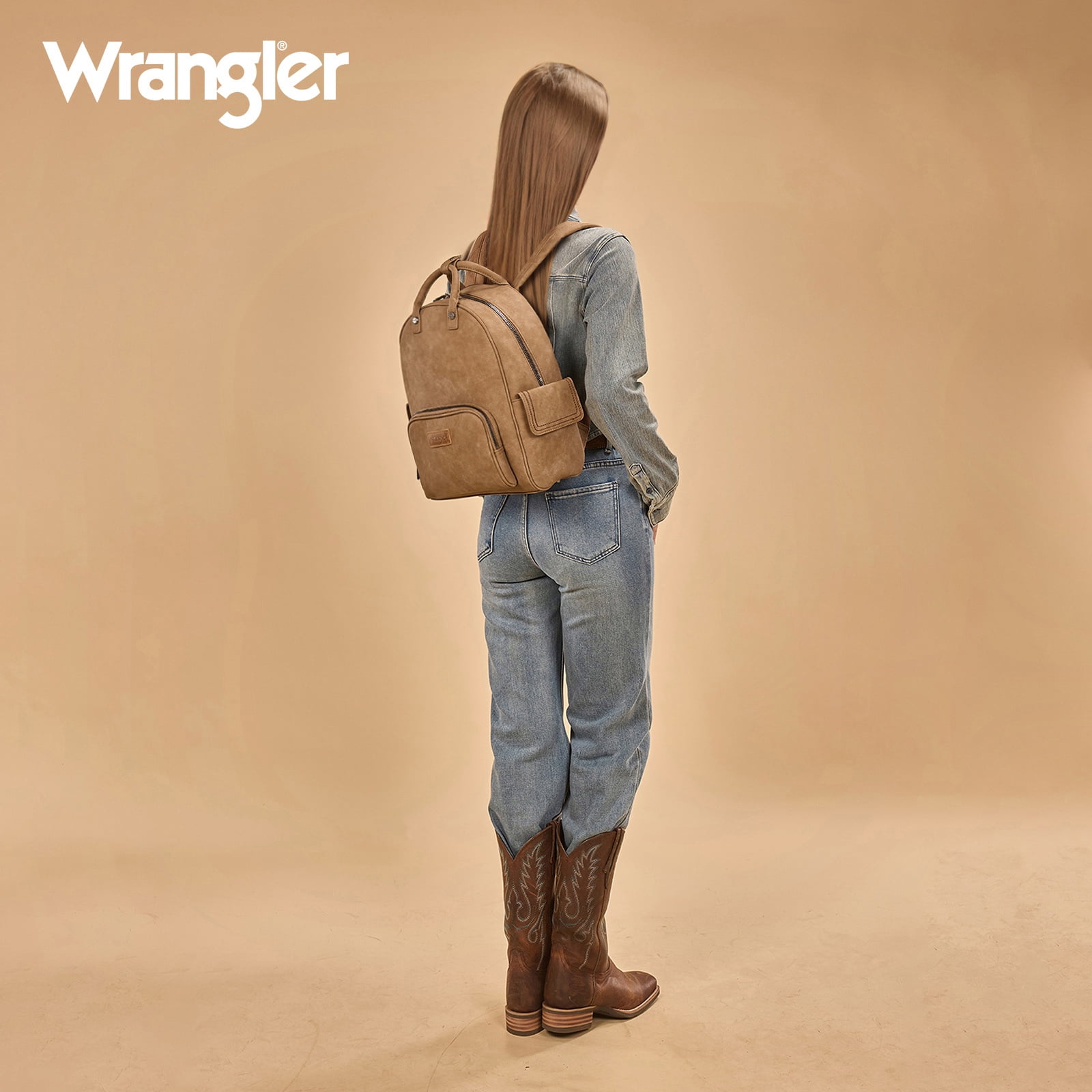 Wrangler Backpack Purse for Women Adjustable Strap Top-handle Handbags, Khaki