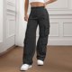 thumbnail image 1 of WILLBEST Pantalones Casuales de Mujer, de Moda, de Color Sólido, Elásticos, con Cremallera y Bolsillo, para Exteriores, Montañismo, Ropa de Trabajo, Diseño Informal. Grande, 1 of 7