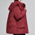 thumbnail image 5 of Fartey Plus Size Womens Hooded Puffer Coat Oversized Quilted Down Jacket Fall Winter Full Zip Warm Coats Loose Fit Solid Color Long Sleeve Thick Outerwear with Pockets, 5 of 5
