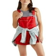 thumbnail image 1 of Women‘s Adjustable Strap Denim Jumpsuit with Pockets, 1 of 5