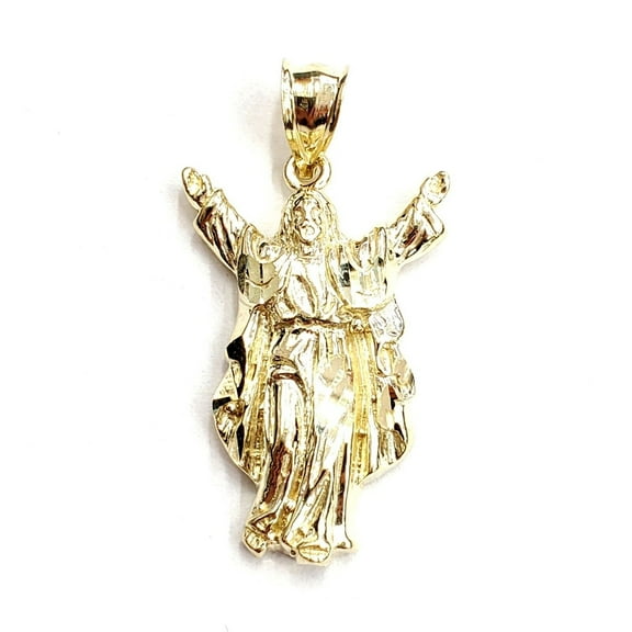 10k yellow gold Jesus full body religious gift pendant charm fine jewelry 4.1g