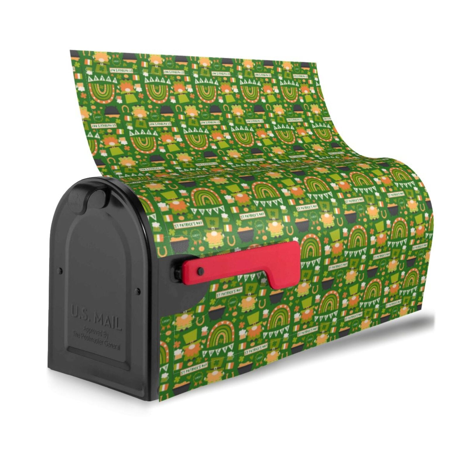 Xecao traditional Irish colours for Mailbox Cover with Magnetic Strips, Waterproof and Sunscreen, Adds a Decorative Touch to Your Garden Yard-21x18 in