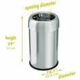 thumbnail image 6 of Open Top Trash Can, 13 gal, Plastic/Stainless Steel, Silver | Bundle of 2, 6 of 6