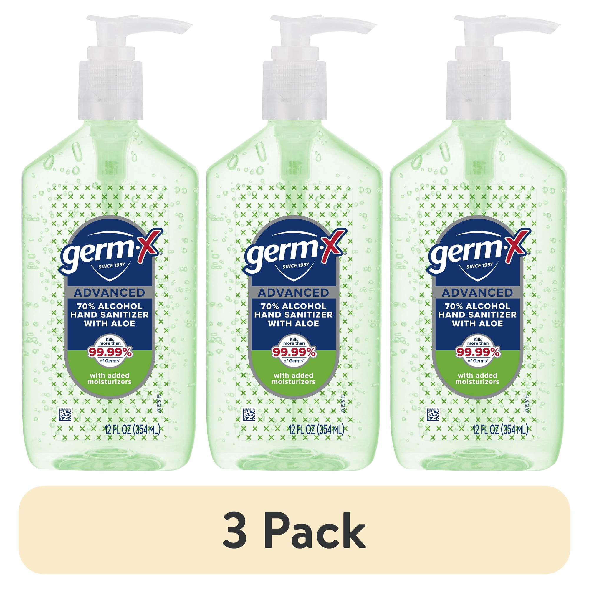(3 pack) Germ-X Advanced Hand Sanitizer  with Aloe  12 oz