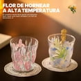 thumbnail image 4 of Taza de café y té, Taza de zumo, cristal borosilicato con estampado de flores, Resistente al calor y al frío, Regalo para cumpleaños Navidad, 4 of 4
