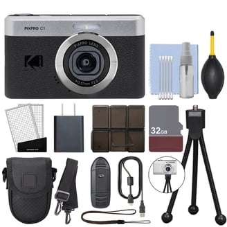Kodak PIXPRO C1 Compact Digital Camera Black + 32GB Memory Card +
