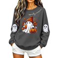 thumbnail image 5 of Sweatshirts for Women JIANLAI Spooky Season Cute Ghost Pumpkin Graphic Crewneck Sweatshirt, Fall Halloween Long Sleeve Pullover Top, Loose Casual Printed Sweatshirt, 5 of 7