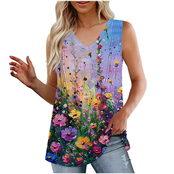 Womens Summer Tops Cotton Tank Top Women Loose Fit Plus Size Plus Size Tunic Tops For Women 3X-4X Cute Oversized T Shirts For Women