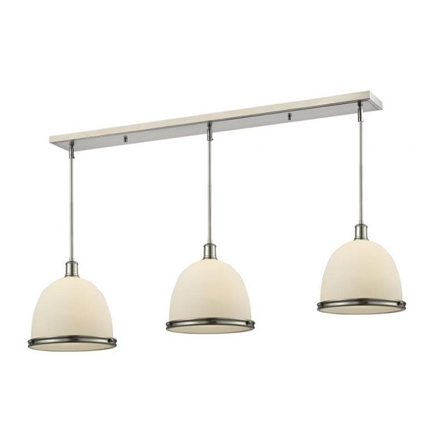 Z-Lite Mason 3 Light Island Billiard Light in Brushed Nickel