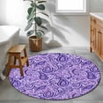 thumbnail image 3 of Round Rug 4Ft Washable Non-Slip, Vintage Purple Circle Area Rugs for Living Room Bedroom, Retro Botanical Abstract Art Indoor Floor Mats Carpet Runner for Home Decor Aesthetic, 3 of 8