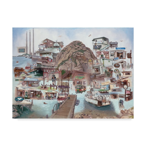 Trademark Fine Art 'A Day At Morro Bay' Canvas Art by Les Ray