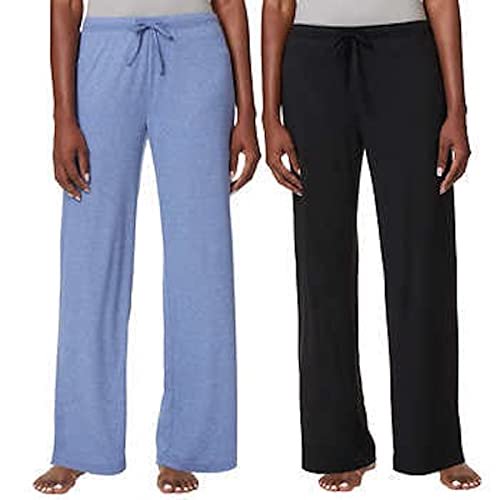 32 Degrees Cool Women's 2 Pack Soft Sleep Lounge Pants (Black/Heather