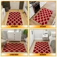 thumbnail image 5 of Ottomanson Trellis Area Rug 3'3" x 5' - Non Slip Low Pile Carpet, Red, 5 of 11