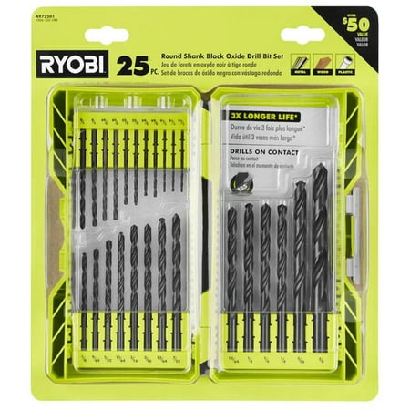 Black Oxide Round Shank Drill Bit Set (25-Piece)