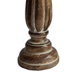 thumbnail image 2 of Benzara Handmade Wooden Candle Holder with Pillar Base Support, Distressed Brown, Set of 3, 2 of 4
