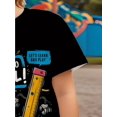 thumbnail image 3 of Boys' Back to School Cartoon Graphic T-Shirt - Lightweight Knit Fabric, Fun School-Themed Design with Pencil & Ruler Illustrations, Perfect for Casual Summer Outings, Parties, and Gifts, 3 of 7