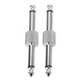 thumbnail image 1 of 2PCS 6.35mm Effect Adapter Connector Noise Reduction Guitar Pedal Coulper Conversion PlugSilver, 1 of 4