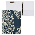 thumbnail image 3 of Elegant Floral Flower 3 Ring Hardcover Binders 1.5" Round Rings for Letter-Size Folder Paper Organizer Pockets for Office Student Recipe 2 Pack, 3 of 9