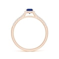 thumbnail image 2 of ANGARA Natural Pear-Shaped Sapphire Halo Engagement Ring in 14K Rose Gold for Women (Size-6x4mm) | September Birthstone, Birthday, Anniversary, Jewelry Gift for Women | Natural Blue Sapphire Ring, 2 of 11