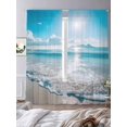 thumbnail image 4 of Summer Ocean Marine Waves Sheer Curtains 84 Inch Long 2 Panels, Modern Blue Ocean Light Filtering Rod Pocket Curtains, Sheer Voile Drapes for Living Room Bedroom, 52"x84", 4 of 8