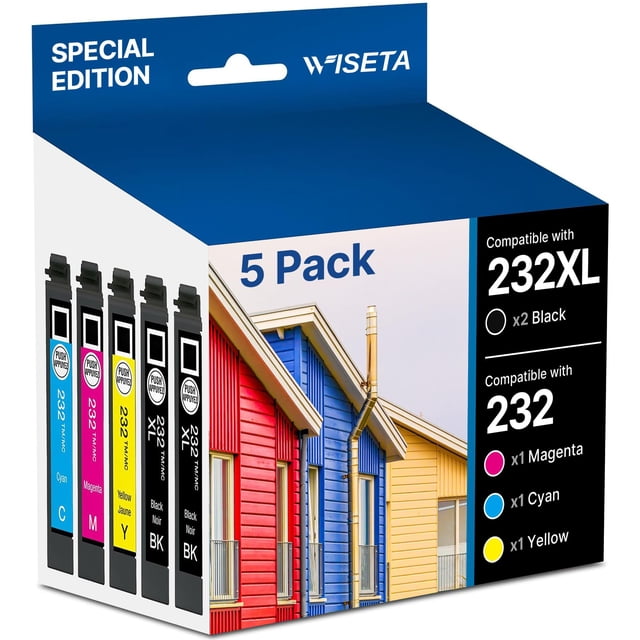 Cartuchos de Tinta Wiseta 232XL Reacondicionados para Epson 232