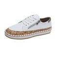 thumbnail image 2 of Tawop Women Shoes Flat Lace-Up Canvas Lace White Size 8, 2 of 4
