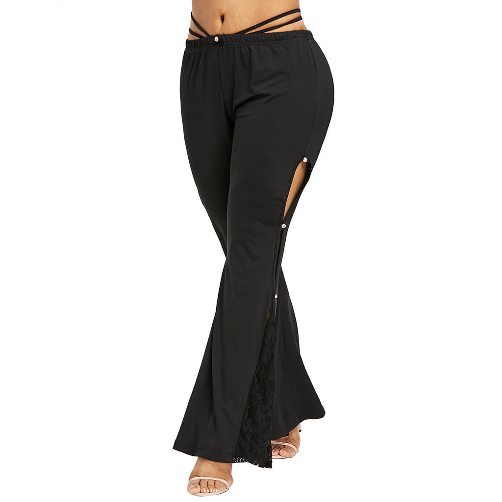 plus size flare trousers