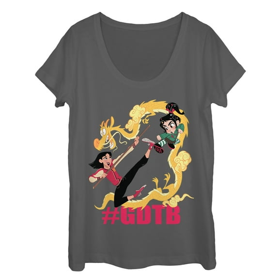 Women's Ralph Breaks the Internet Means Business  Scoop Neck Charcoal X Large
