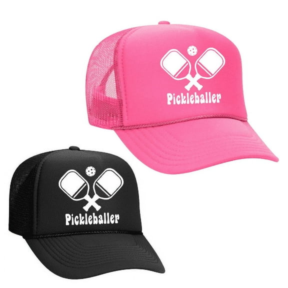 Pickleballer hat Trucker hat Varsity font bride bridesmaid party crew preppy prep pink