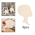 thumbnail image 4 of 8 Pieces African Girl Wooden Cutouts DIY Template Head Wooden Silhouette for DIY Present Crafts Wreath Door Sign decor, 4 of 9