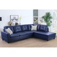 thumbnail image 2 of Star Home Living Corp Harry Faux Leather Right Sectional Sofa in Blue, 2 of 2