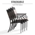 thumbnail image 6 of Summit Living 2 Pieces Outdoor Premium Cast Aluminum Dining Chairs,Stackable Patio Chairs,Black&Beige, 6 of 10
