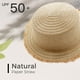 thumbnail image 3 of Sombrero de paja para niños con circunferencia de 52-54 cm, protector solar, para exteriores, de copa plana, para playa, plegable, color beige, 3 of 5