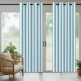 thumbnail image 4 of Aqua Striped Outdoor Curtains for Patio Waterproof,Windproof Privacy Curtains with Weighted Bottom,Modern Farmhouse Blue White Stripes Outside Drapes for Picnic Garage Backyard Cabana 54"x84" 1 Panel, 4 of 8
