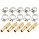 thumbnail image 1 of Unique Bargains 5 juegos de 10-14 mm para manguera, tubo de púas, montaje de tubería, conectores de montaje de manguera de cobre con abrazaderas, 1 of 1