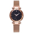 thumbnail image 2 of Reloj de cuarzo de moda para niños y niñas casuales con correa de aleación magnética Reloj de oro rosa con efecto noche estrellada, 2 of 7