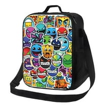 Geometry Dash Lunch Bag Lunch Box Lightweight Durable Lunch Tote Bag Portable Reusable Lunch Box Tote For Work Sport Picnic Camping