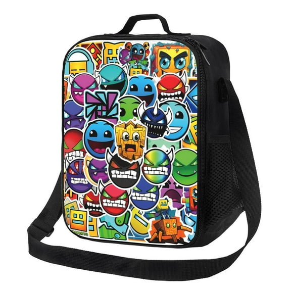 Geometry Dash Lunch Bag Lunch Box Lightweight Durable Lunch Tote Bag Portable Reusable Lunch Box Tote For Work Sport Picnic Camping