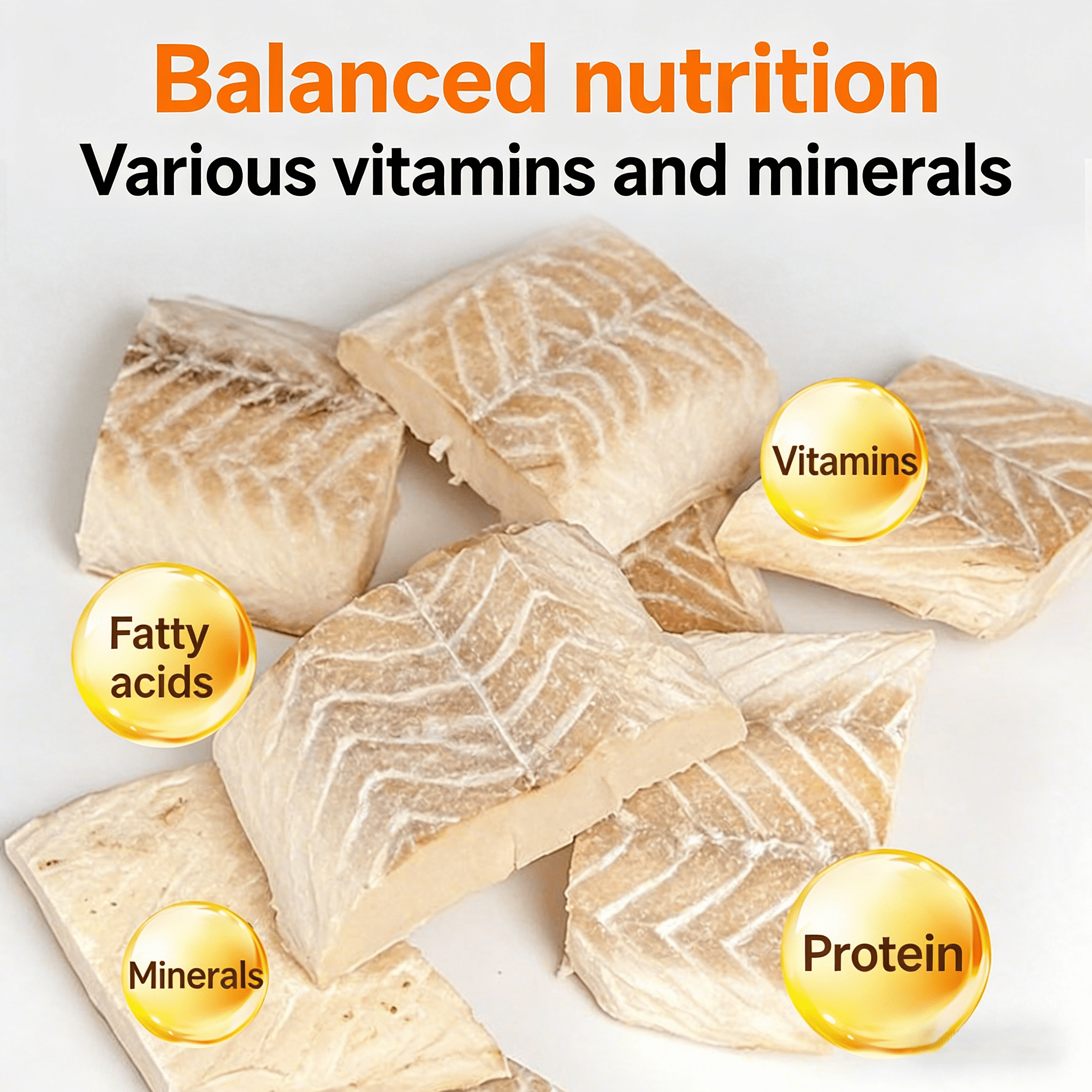 All-natural freeze-dried cod treats for dogs and cats. No artificial flavors, healthy and highly nutritious. Perfect snacks as training rewards for your beloved pets.1.8oz