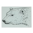 thumbnail image 1 of Animal Cutting Board, Polar Bear Profile Engraved Ink Drawing Grizzly Furry Wildlife in North Zoo, Decorative Tempered Glass Cutting and Serving Board, Small Size, Charcoal Grey White, by Ambesonne, 1 of 1
