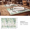 thumbnail image 3 of Placemats 1 Pack, Eucalyptus Leaves Woven Placemat, Linen Place Mats for Kitchen/Dining Tables, Sage Green Summer Botanical Washable Table Mats for Party, 3 of 8