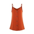 thumbnail image 4 of Uhndy Women's Button Down V Neck Camisoles Strappy Tank Tops Loose Casual Spaghetti Strap Shirts Sleeveless Blouses Brown XL, 4 of 6