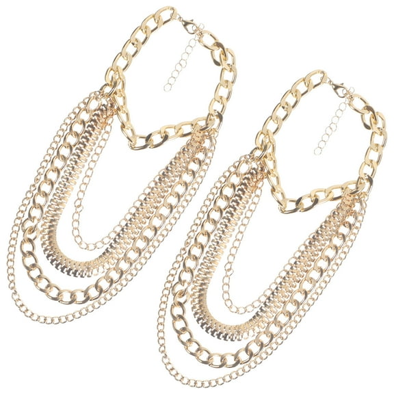 LOLIPPYY 2Pcs Golden High Heel Ankle Chains Shoe Charm Boot Chain Costume Jewelry