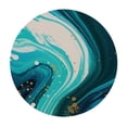 thumbnail image 2 of Awypu  Round Fitted Tablecloth Abstract Teal Blue Marble Print Table Cloth with Elastic Edged Waterproof Wipeable Round Table Cover for Patio Parties Outdoor Decor White, 2 of 7