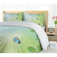 thumbnail image 5 of Ambesonne Butterfly Duvet Cover Set, Spring Flowers Sunny, 2-Calking, Pale Green, 5 of 7
