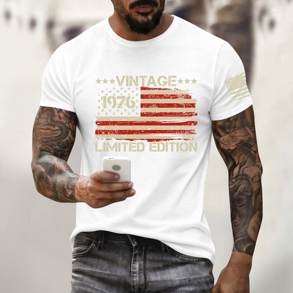 Vintage Birthday Gifts 1975 Limited Edition 50-Year-Old Gifts Usa Flag Hot Trending T-Shirt