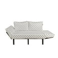 thumbnail image 2 of Anchor Futon Couch, Abstract Retro Nautical Style Motif Checkered Pattern Sailing Yachting Theme, Daybed with Metal Frame Upholstered Sofa for Living Dorm, Loveseat, Off White Black, by Ambesonne, 2 of 4