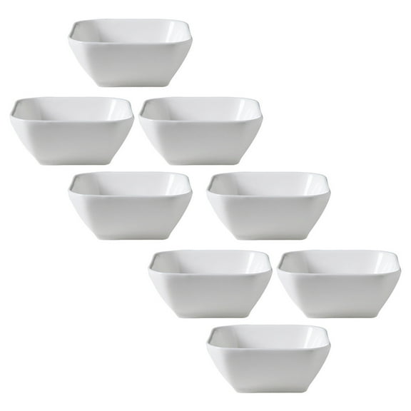 Homoyoyo 8-Piece White Ceramic Dip Bowls Set for Household Tableware, and Healthy for Home Use